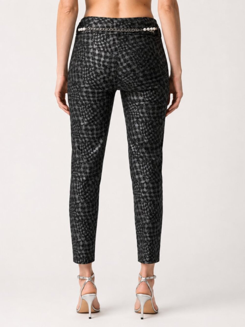 Joseph Ribkoff 10 Crop Pants Y2K Glam Metallic Printed Stretch